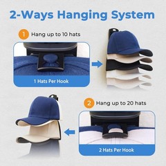 Hat Organizer for Baseball Caps for wall,2 Pack Cap Racks, Rack Hanger Storage