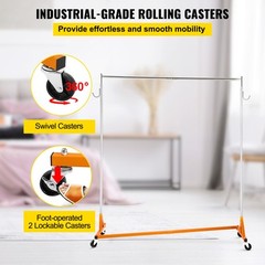 VEVOR Z-Truck Clothing Rack Rolling Garment Z Rack Lockable Casters Heavy-duty