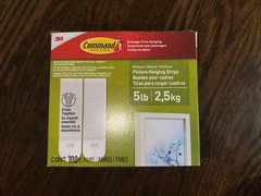 3M Command Medium Picture Hanging Strips White 100 Pairs 200 Strips 17201CABPK