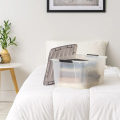 IRIS 40 Qt. Plastic Storage Bins with Lids, Stackable Storage Containers, 5 Pack