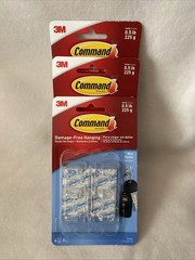 3M Command Damage Free Hanging Mini Hooks Clear 17006CLR ~ 6 Count X 3 Pack (18)