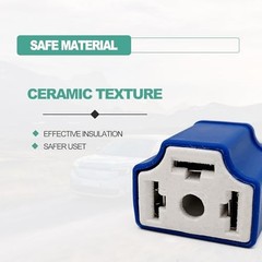 2Pcs Ceramic H4 9003 HB2 Headlight Connector with 3 Adapter Wiring Harness Blue