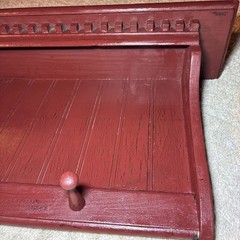 Solid WOOD coat Rack Shelf 23 3/8” Wide, WINE RED 3 Pegs Quality Craftsmanship!