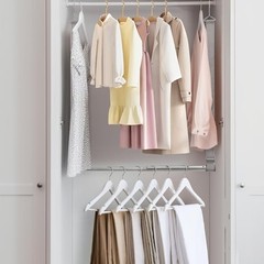 Hanging Closet Rod, 17-28In Width and Up to 32In Height Webbing-1 Pack Gray