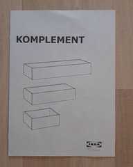 set of 2 IKEA KOMPLEMENT White Drawer 302.467.22 with rails 19 5/8×13 3/4 “