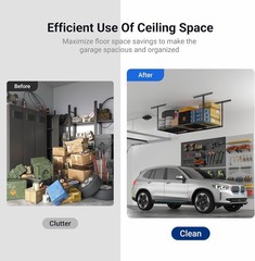3×6 Overhead Garage Storage Adjustable Ceiling Rack 72″ Length x 36″ Width x …