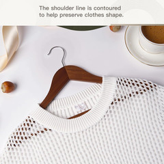 30 Pack Heavy Duty Wooden Hangers with Pant Bar & 360° Hook – Walnut Finish