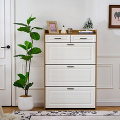 Shoe Cabinet with 3 Hidden Flip Drawers & 2 Storage drawer