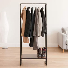Black Metal Garment Clothes Rack 25 In. W X 59 In. H