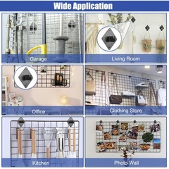 32 Pcs Black Gridwall Mount Brackets, Screws, Grid Wall, Slatgrid, Panel, Set