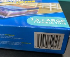 Ziploc 1 X-Large Flexible Storage Tote 10 Gallon Size Clear Plastic -New