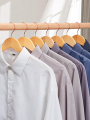 10-Pack Solid Wood Hangers with 360° Rose Gold Hook & Non-Slip Pant Bar