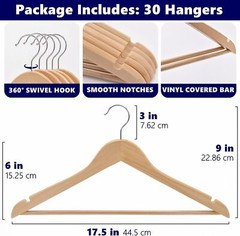 Wooden Hangers Pack of 5 10 20 50 100 Suit Hangers Premium Natural Finish Home