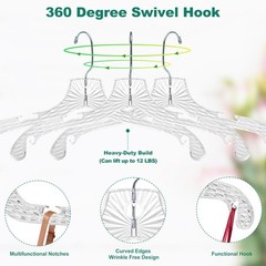Quality Hangers 24 Pack Clear Plastic with Super 17″, Crystal