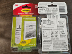 3M Command Strips 24 Large Picture Poster Hanging White Includes Level