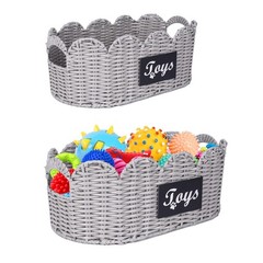 Dog Storage Bin Large Cotton Rope Basket for Dog Toys,2Pack Pet Basket with H…