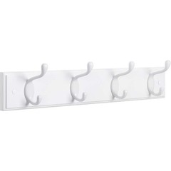 Wall-Mounted Coat Rack, Hook Rack, 4 Dual Metal Hooks, for Coats, Bags, Keys,