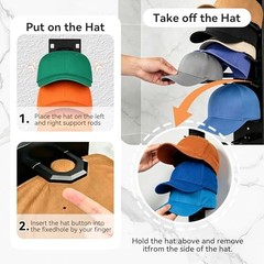 Hat Organizer for Baseball Caps,Hat Rack for Wall to Organize 2pcs Black
