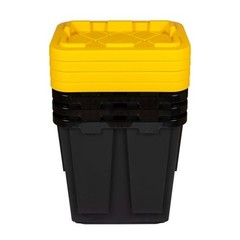 12 Gallon Plastic Storage Container Bin, 4-Pack, Heavy Duty, Lids, Greenmade NEW
