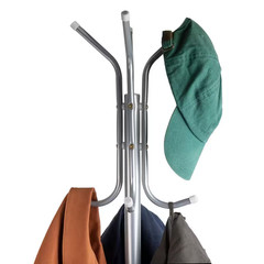 Silver Freestanding Coat Rack Hall Tree Metal 69 In. H X 16.5 In. W X 14.75 In.