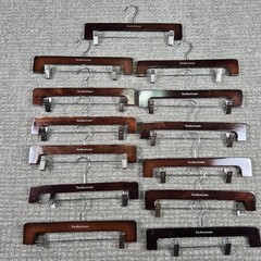 Vintage Polo Ralph Lauren Wood Hangers Lot (13) Bottoms Pants Skirt Brown Walnut