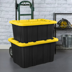 6 Pack Sterilite Large Storage Bin, 27 Gallon Durable Plastic Storage Tote