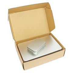 8.5 by 5.3 by 1.9 Inch Silver Metal Rectangular Empty Tin Box Containers Storage