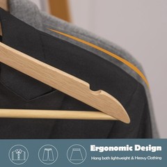 ELONG HOME Solid Wooden Hangers 20 Pack, Wood Suit Hangers with Extra Smooth …