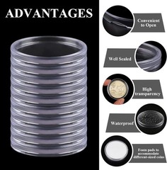41mm Clear Plastic Coin Capsules, Silver Dollar Coin Holder, 60PCS Coin Box US
