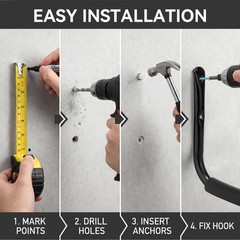 Garage and Garden Storage Utility Hooks, Heavy Duty Jumbo Arm Hanger, 9.5Inch…