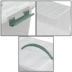 Clear Latching Box, Plastic Storage Bin, 2 Packs(6 Quart&14 Quart)