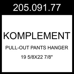 IKEA KOMPLEMENT Pull-out Pants Hanger Dark Gray 19 5/8×22 7/8″ 205.091.77