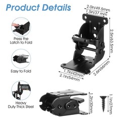 8 Packs Folding Brackets, Self-Locking Hinges with Screws & Non-Slip Pads, 50…