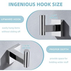 Bathroom Towel Hook Polished Chrome, Coat Robe Holder, Wall Hook