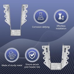Compatible with 2×6 Wood Joist Hangers Galvanized Steel Deck Frame Brackets 6…