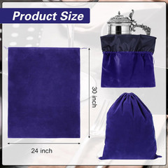 LEIFIDE 2 Pcs Large Size Silver Storage Bags anti Tarnish Cloth Bags Jewelry Dra