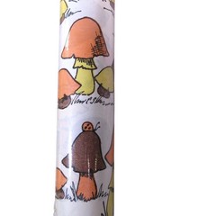 Vtg 1970s Bug Kill Shelf Liner Paper Lot 2 18 in x 14 ft Rolls Mushrooms Plaid