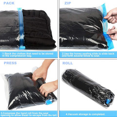 Compression Bags Travel Space Saver 12 Pack 6 Med 20×16 6 Lg 24×16 Transparent