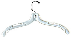 17″ Heavy Duty Plastic Dress Hangers-Silver 360° Swivel Hook USA Made-Qty 75 NEW