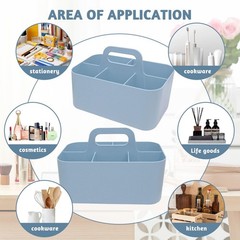 Basket Organizer with Handle, Multi-Purpose Plastic Basket with 5 Compartments, Stackable …