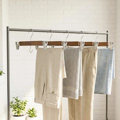 Walnut Finish Wood Pant & Skirt Adult Hangers, 3 Count