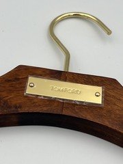 Tom Ford Wooden Luxury Shirt Hanger Walnut Finish Black Velvet Shoulder NEW