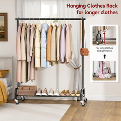 Heavy Duty Clothing Racks for Hanging Clothes Rack, 43″ Wide Rolling Garment Rac