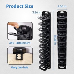 Hat Organizer for Baseball Caps for wall,2 Pack Cap Racks, Rack Hanger Storage