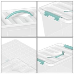 8-Pack 14 Qt Clear Organizing Container with Lid, Plastic Latch Box with Handles