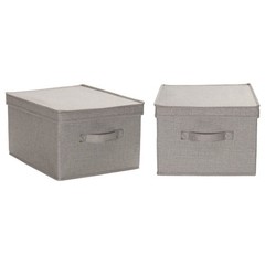 Large Square Storage with Lid with Breathable Poly‑Cotton Canvas and Reinforc…