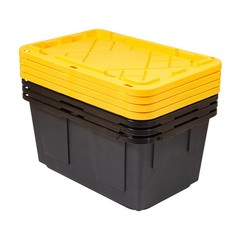 Greenmade 27-Gallon Heavy Duty Plastic Storage Bins, 4-Pack – Large, Durable