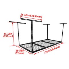 HEAVY DUTY 3ft x 6ft Overhead Garage Storage Adjustable Mounted Ceiling Rack BLK