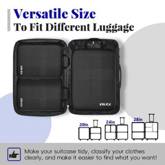 6-Piece Travel Compression Packing Cubes Set Luggage Organizer Bags for Carry-On