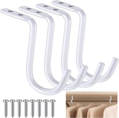 4 Pcs Closet Rod Center Supports 1-1/2 Inch Heavy Duty Metal Wall Mount Brack…